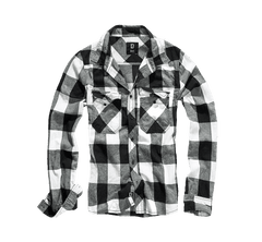 Brandit Check camicia a maniche lunghe, bianco/nero