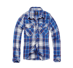 Brandit Check camicia a maniche lunghe, blu navy
