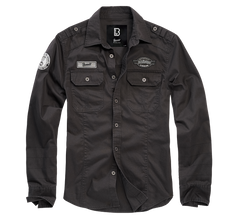 Brandit Luis - camicia vintage, nero