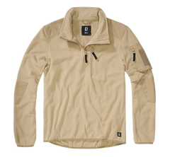 Brandit Felpa con cappuccio e zip in pile Ripstop, cammello