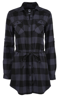 Brandit Lucy camicia lunga da donna, grigio nero