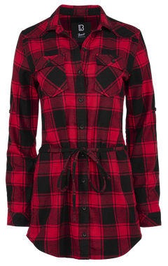 Brandit Lucy camicia lunga da donna, rosso nero