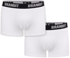 Brandit Boxer Shorts with Logo 2-Pack, White-White