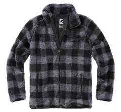 Brandit Teddyfleece giacca in pile, nero/grigio
