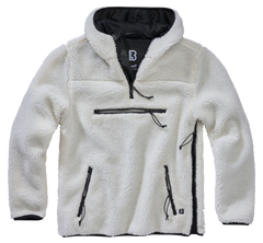 Brandit Teddyfleece Worker pullover in pile, bianco