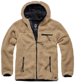Brandit Worker softshell jakna flisasti pulover s kapuco Teddyfleece, kamel