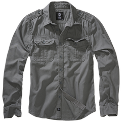 Brandit Vintage camicia a maniche lunghe, grigio antracite