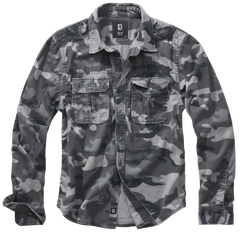 Brandit Vintage camicia da uomo, Grey camo