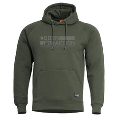 Pentagon Phaeton Felpa con cappuccio Born for Action, verde mimetico