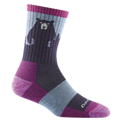 Darn Tough Bear Town Micro Crew Lightweight calze da trekking con imbottitura, Purple