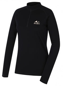 HUSKY Merow Zip maglietta termica con zip da donna, nero
