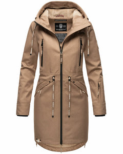 Marikoo Racquelle γυναικείο softshell μπουφάν με κουκούλα, taupe grey