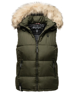Marikoo Eisflockchen gilet da donna, oliva