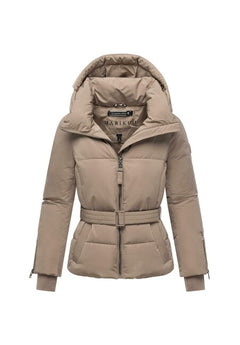 Marikoo Aleyna16 giacca invernale con cappuccio da donna, taupe grey
