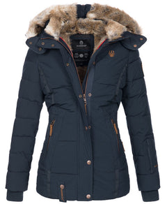 Marikoo Nekoo giacca invernale con cappuccio da donna, Navy