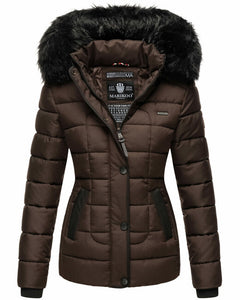 Marikoo Unique giacca invernale con cappuccio da donna, Dark choco