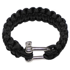 MFH Βραχιόλι Paracord, Μαύρο, Μεταλλική Αγκράφα