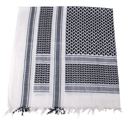 MFH PLO cotone kefiah, nero - bianco, 115 x 110cm