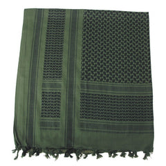 MFH PLO cotone kefiah, nero, oliva, 115 x 110cm