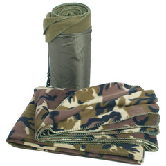 Mil-Tec coperta poly-Fleece 200x150 cm con custodia, Woodland