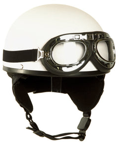 Mil-Tec Casco moto RETRO, Bianco