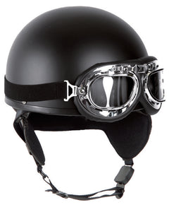 Mil-Tec Retro casco moto, nero