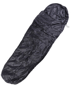 Mil-Tec Commando Sleeping Bag with Compression Sack, Black