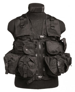 Mil-Tec gilet tattico con 9 tasche, nero