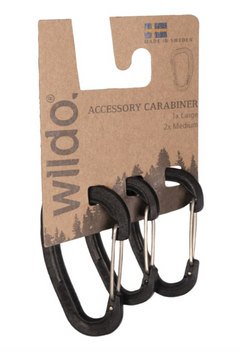 Mil-Tec Wildo set di moschettoni 3 pezzi, nero