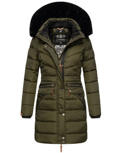 Navahoo Paula parka invernale con cappuccio da donna, Dark olive w. BF