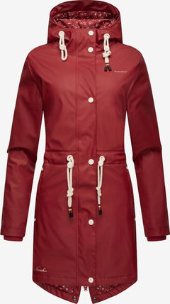 Navahoo FLOWER OF OCEAN giacca impermeabile da donna, rosso sangue