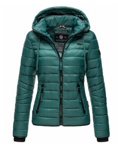 Navahoo Lulana women's transitional jacket with hood, Ocean green
