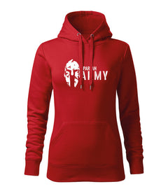 DRAGOWA felpa con cappuccio da donna Spartan army 320 g/m², rosso