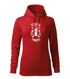 DRAGOWA felpa con cappuccio da donna special forces 320 g/m², rosso