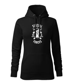 DRAGOWA felpa con cappuccio da donna special forces 320 g/m², nero