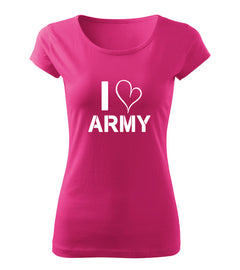 DRAGOWA t-shirt da donna I love army 150 g/m², rosa