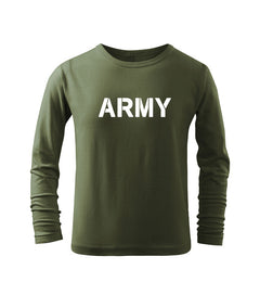 DRAGOWA t-shirt a maniche lunghe per bambini army, verde oliva
