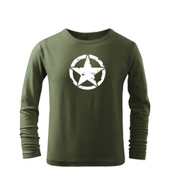 DRAGOWA t-shirt a maniche lunghe per bambini star, verde oliva