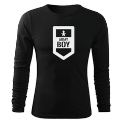 DRAGOWA Fit-T t-shirt a maniche lunghe army boy 160 g/m², nero
