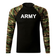 DRAGOWA Fit-T t-shirt a maniche lunghe army 160 g/m², woodland