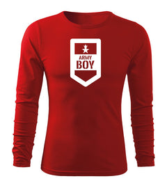DRAGOWA Fit-T t-shirt a maniche lunghe army boy 160 g/m², rosso