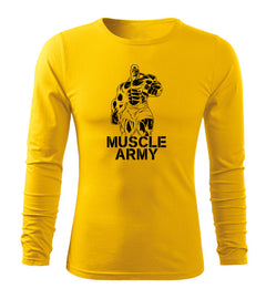 DRAGOWA Fit-T μακρυμάνικο μπλουζάκι muscle army man 160 g/m², κίτρινο