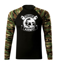DRAGOWA Fit-T t-shirt a maniche lunghe muscle army original 160 g/m², woodland