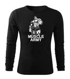 DRAGOWA Fit-T μακρυμάνικο μπλουζάκι muscle army man 160 g/m², μαύρο