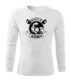 DRAGOWA Fit-T t-shirt a maniche lunghe muscle army original 160 g/m², bianco