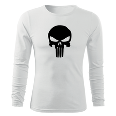 DRAGOWA Fit-T t-shirt a maniche lunghe Punisher 160 g/m², bianco