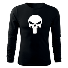 DRAGOWA Fit-T t-shirt a maniche lunghe Punisher 160 g/m², nero
