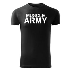 DRAGOWA t-shirt fitness muscle army 180 g/m², nero