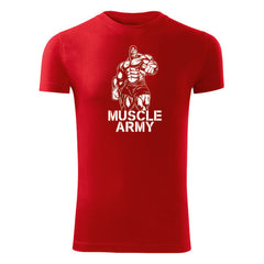DRAGOWA t-shirt fitness muscle army man 180 g/m², rosso