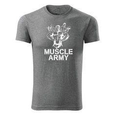 DRAGOWA t-shirt fitness muscle army team 180 g/m², grigio